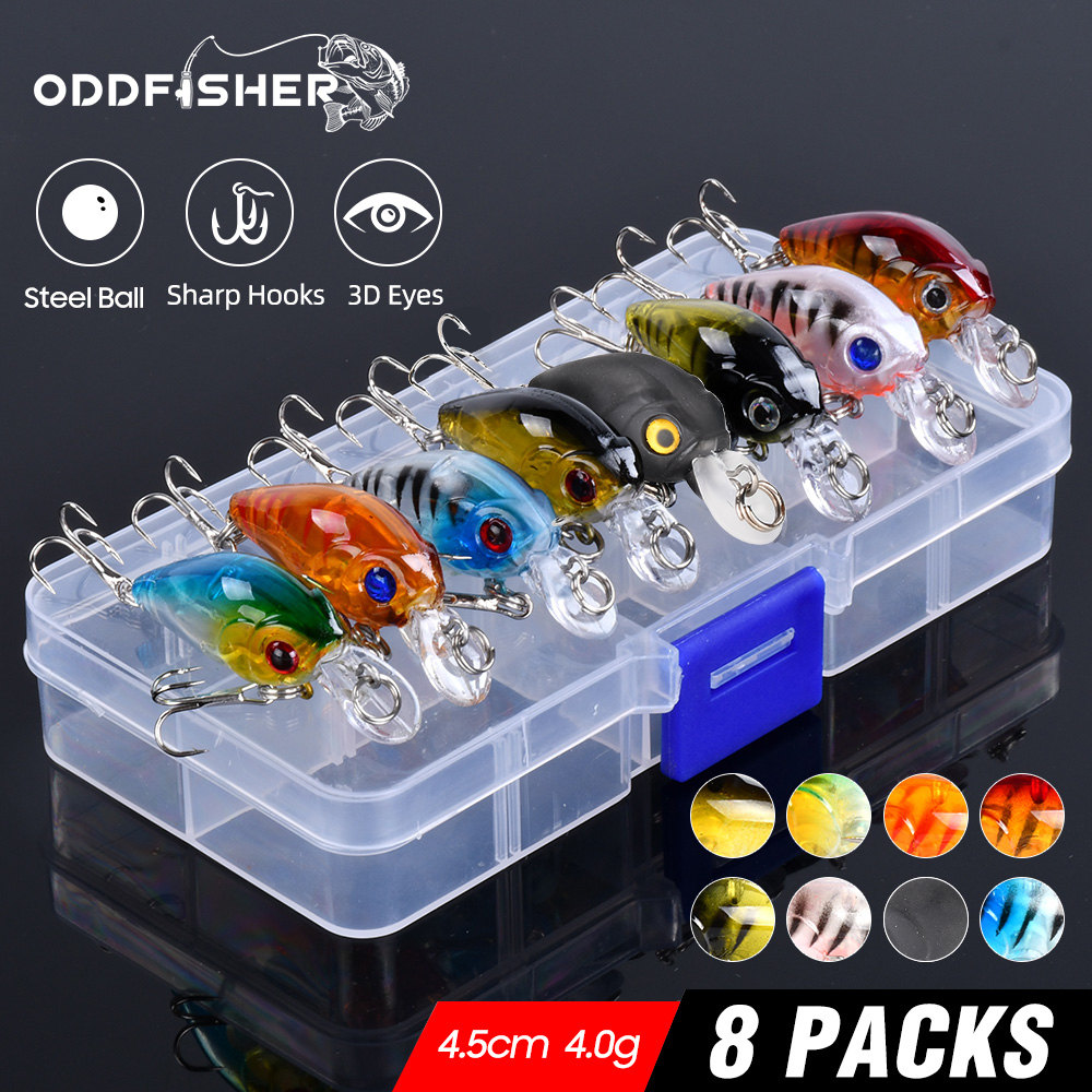 8pcs Crankbaits Set Mixed Colors Fishing Lures Minnow Baits Wobbler ...