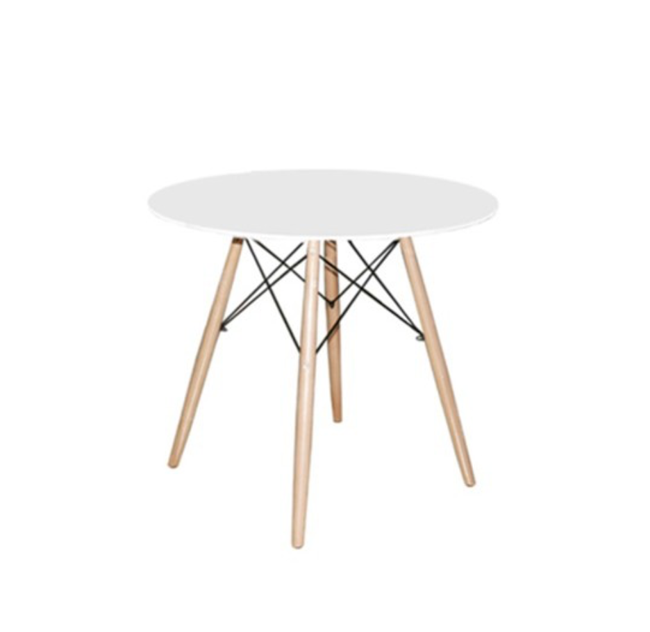 โต๊ะกลมโมเดิร์น โต๊ะไม้กลม สีขาว ขาไม้ โต๊ะ สไตล์โมเดิร์น ขาไม้บีชหน้าท็อปของโต๊ะทำจากไม้เคลือบ P.V.C พลาสติกพิมพ์ลายไม้ ทรงกลม สวยมาก เข้าได้กับทุกแบบบ้าน ไม่ว่าจะวางมุมไหน ก็ทำให้บ้านดูสวยโมเดริ์นขึ้น Goodday8