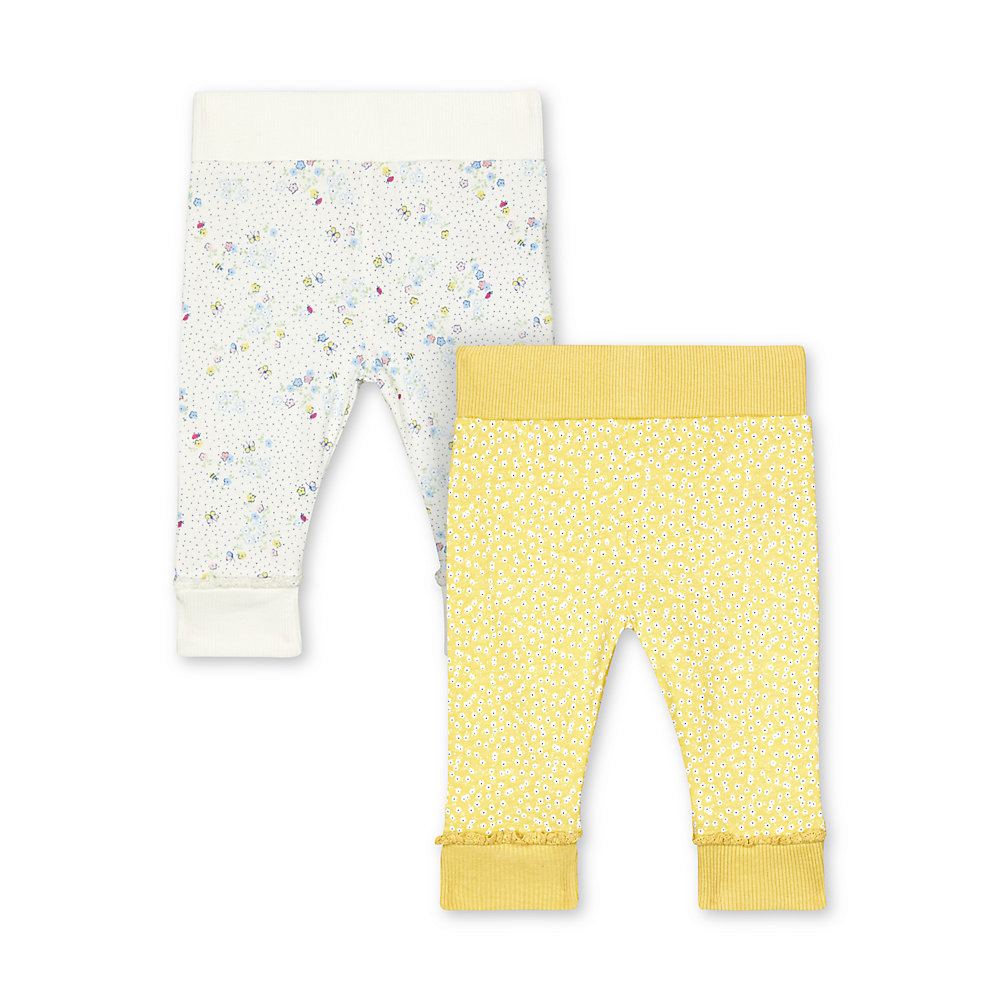 กางเกงจ๊อกเกอร์เด็กผู้หญิง Mothercare white and yellow floral joggers - 2 pack VA111