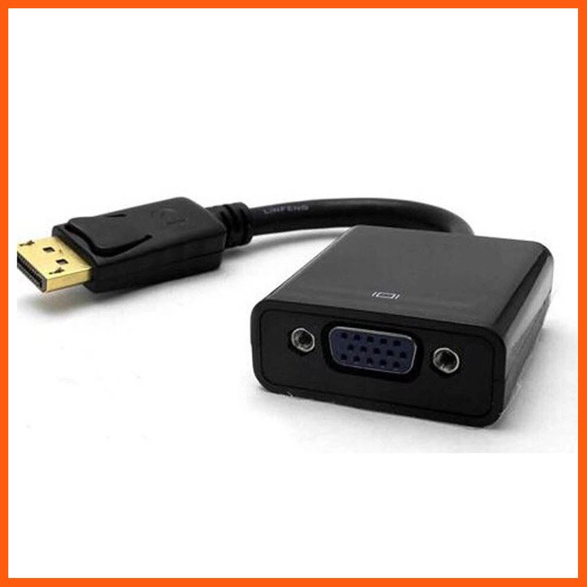 SALE Display Port to VGA Convertor 1080P for HDTV Projector (Black) #745 สื่อบันเทิงภายในบ้าน โปรเจคเตอร์ และอุปกรณ์เสริม