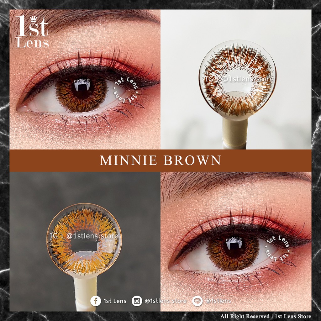 รุ่น ★ Minnie Brown ★ (0.00 ถึง -7.00) Dreamcolor1 Contact Lens | คอนแทคเลนส์ รายเดือน | สายตาสั้น | สีน้ำตาล