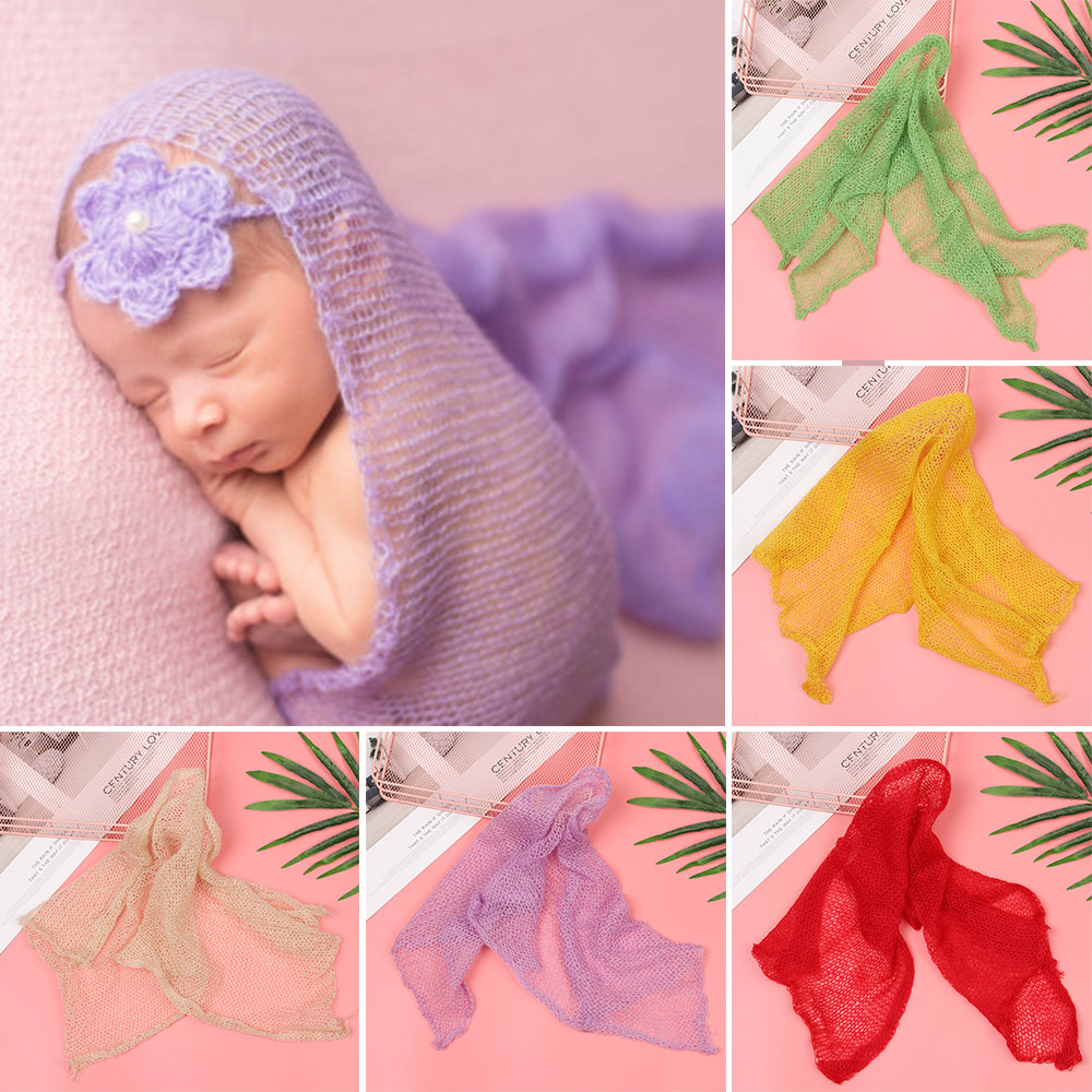 XIANT06969 1pc Boys Girls Soft Long Auxiliary Studio Shoot Warm Winter Blanket Newborn Wrap Stretch Knit Wrap Baby Photography Props