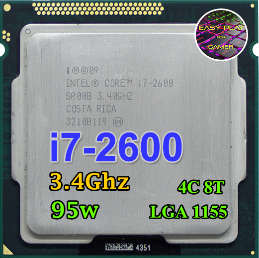 ซีพียู CPU Intel Core i7-2600 3.4GHz 4คอ8เทรด 95W LGA 1155 ฟรีซิลิโคลน1ซอง i7 2600
