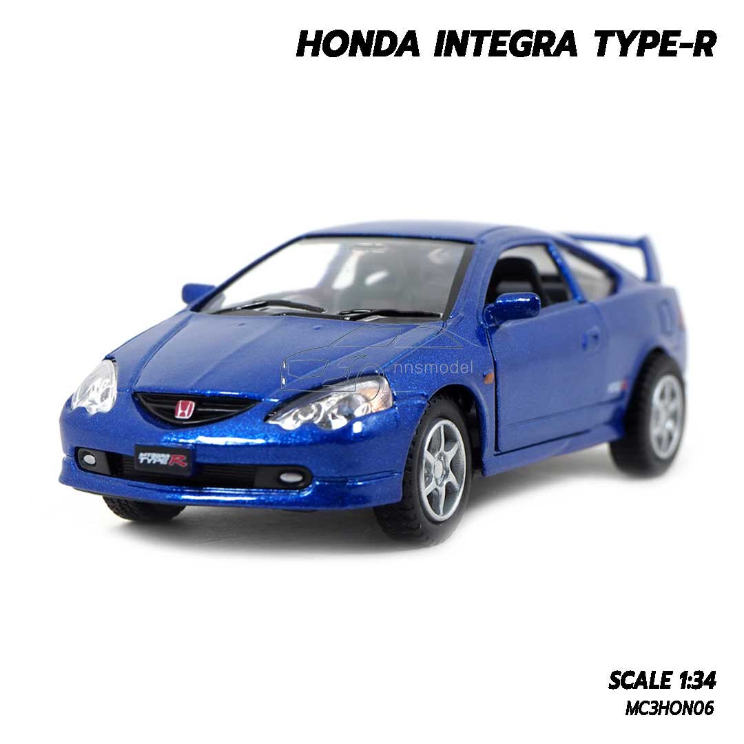 Naynaeshop โมเดลรถ HONDA INTEGRA TYPE-R (Scale 1:34) โมเดลรถสะสม Kinsmart สี สีน้ำเงิน