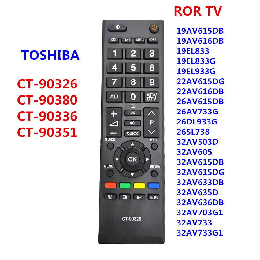 Télécommande Neuve Pour TV Toshiba 42RV555D / 42RV635DR / 42RV675D - Infrashop