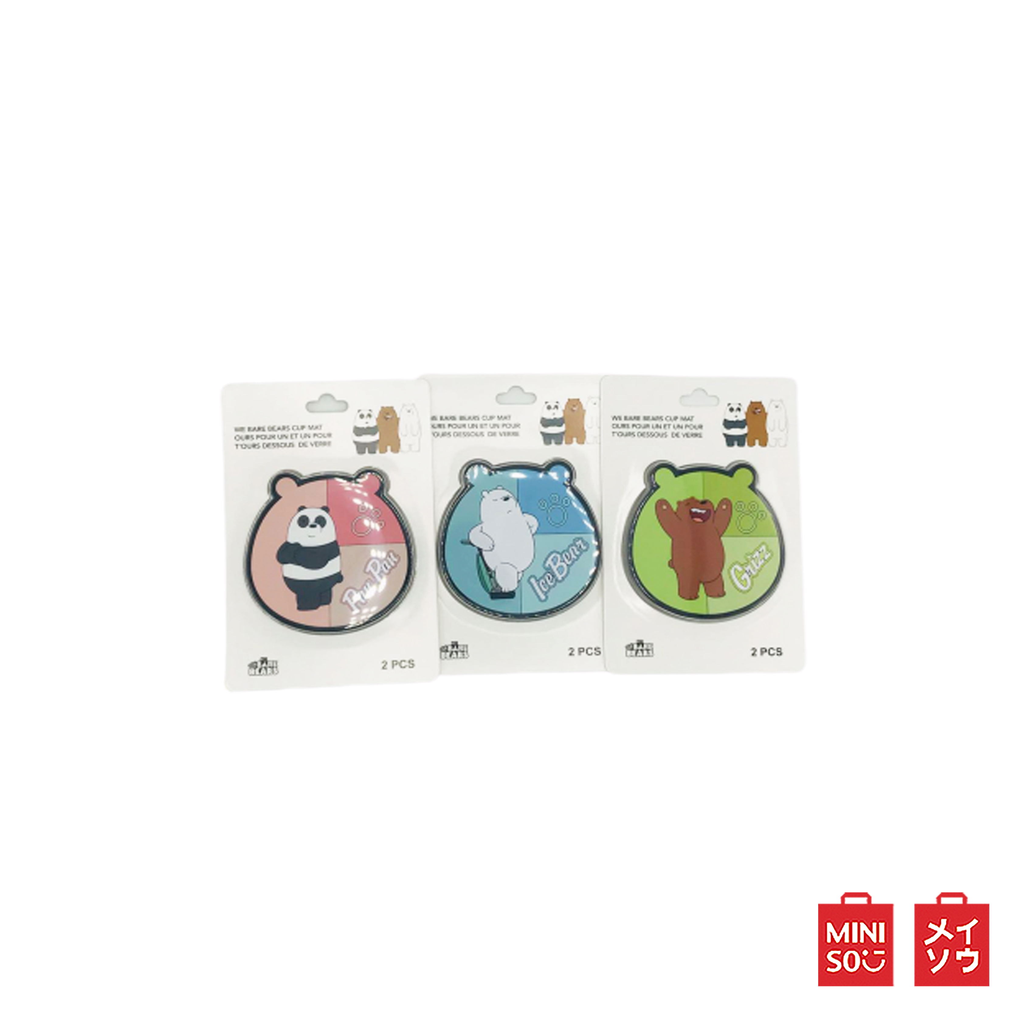 MINISO แผ่นรองแก้วน้ำ ลาย We Bare Bears