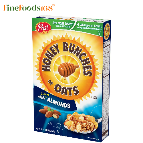 โพสท์ ฮันนี่ บันช์เชส ออฟ โอ๊ต วิท อัลมอนด์ 14.5 ออนซ์(411 กรัม)Post Honey Bunches of Oats with Almonds 14.5 oz.(411 g.)