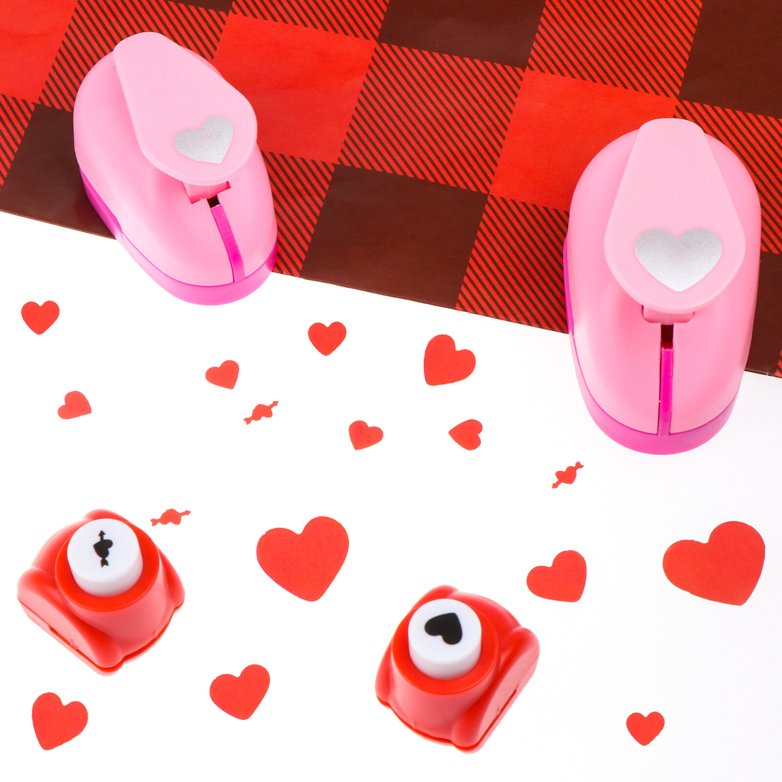 LANG 4 Pieces Paper Punch Heart Shape Punch Craft Paper Hole Punch 0.9 Inch  0.6 Inch