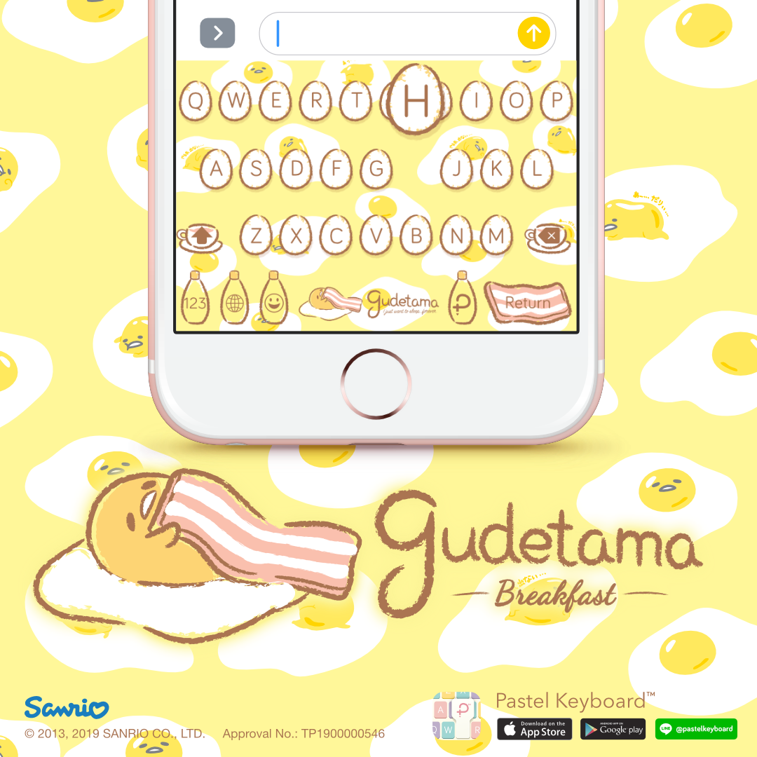 Gudetama Breakfast Keyboard Theme⎮ Sanrio (E-Voucher) for Pastel Keyboard App