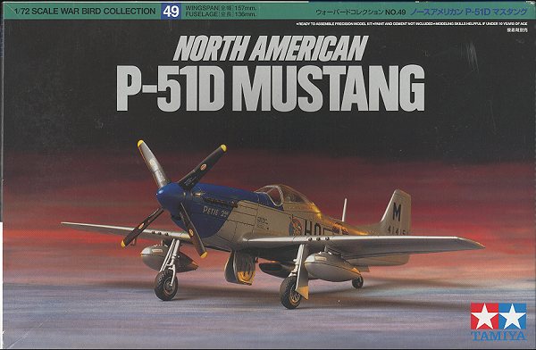 Tamiya 60749 – Maquette P-51D Mustang – Échelle 1/72 – Avion Militaire WWII – Kit à Monter