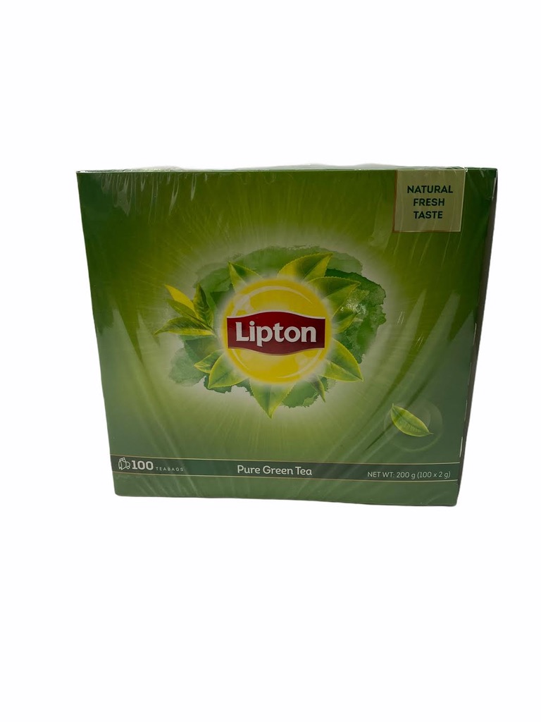 LIPTON Pure Green Tea ชาเขียว สูตร Organic  200g 1กล่อง/บรรจุ 100 ซอง ราคาพิเศษ สินค้าพร้อมส่ง