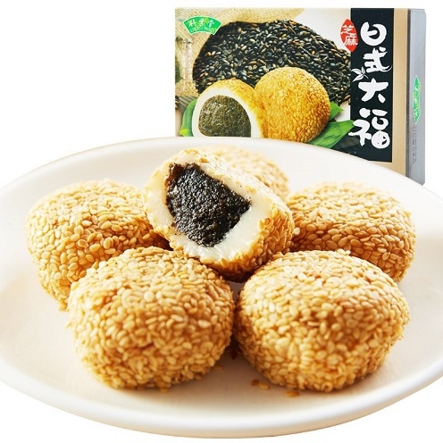 ไดกุฟุ ไส้งาดำ โมจิ สไตล์ญี่ปุ่น หอมนุ่ม รสชาติแท้ต้นตำรับ อร่อยมาก Black Sesami Mochi ขนมนำเข้าจากไต้หวัน ขนมญึ่ปุ่น ขนมไต้หวัน ของฝาก