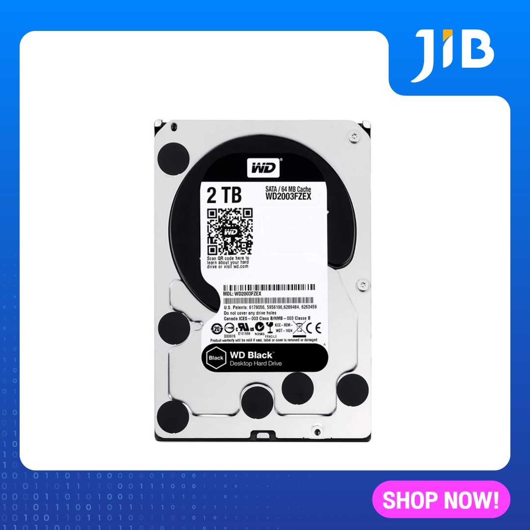 JIB 2 TB HDD (ฮาร์ดดิสก์) WD BLACK 7200RPM SATA3 (WD2003FZEX)