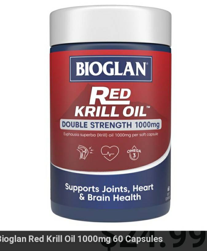Bioglan Red Krill Oil 1000 mg 60 Capsules  New packagingน้ำมันกุ้งแดงไบโอแกลน 60 เม็ด exp 11/2023