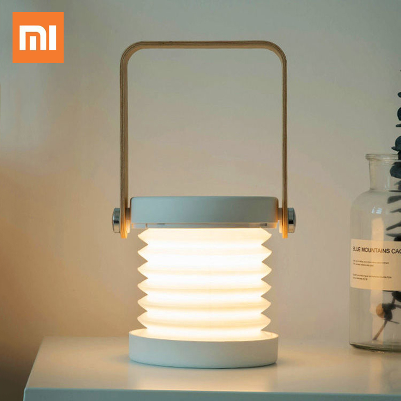 Xiaomi พับ Touch Dimmable LED ไฟกลางคืนโคมไฟพกพาโคมไฟ USB ชาร์จได้เด็กของขวัญเด็กภายนอกเตียงนอน