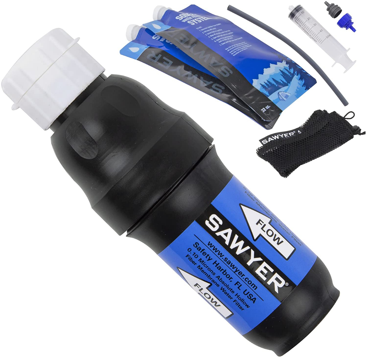 Sawyer Products Squeeze Water Filtration System Squeeze Filter Kit W/ 2
