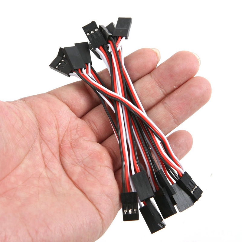 10Pcs 10cm Servo Extension Lead Wire Cable MALE TO MALE