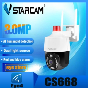 สินค้า Vstarcam CS668 ใหม่2021 ความละเอียด 3MP(1296P) กล้องวงจรปิดไร้สาย Or ภาพสี มีAI+ สัญญาณเตือนสีแดงและสีน้ำเงิน