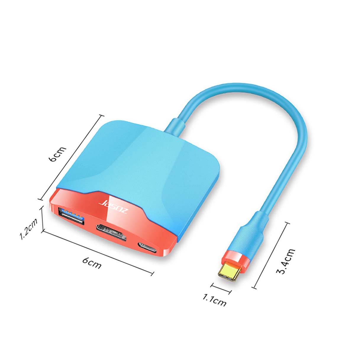 USB C Hub PD 100W Phone/Macbook/PSP/Switch Jasoz 3IN1 Adapter (USBC to