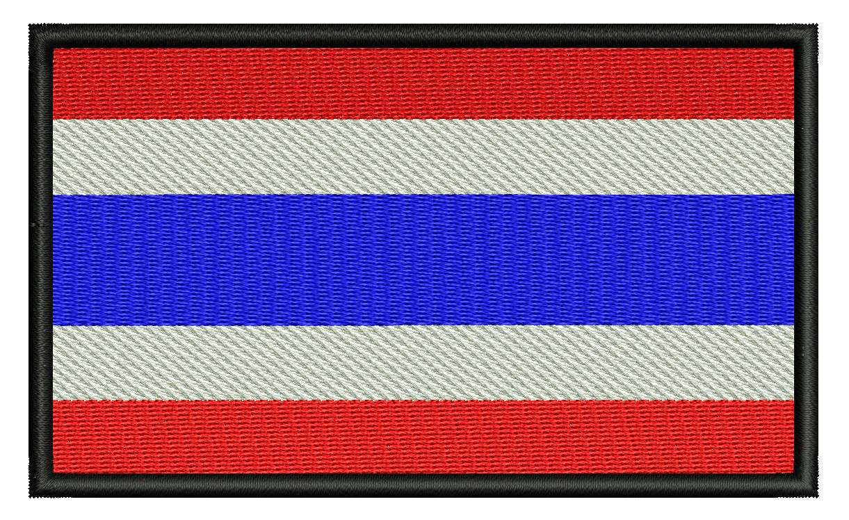 อาร์มปักลาย ตัวรีด ธงชาติไทย (Embroidered Thai Flag) ใช้เย็บหรือรีดติดลงบนเสื้อผ้า กระเป๋า หมวก เสื้อแจ็กเก็ต  ขนาด 5.5 x 8.5 cm.