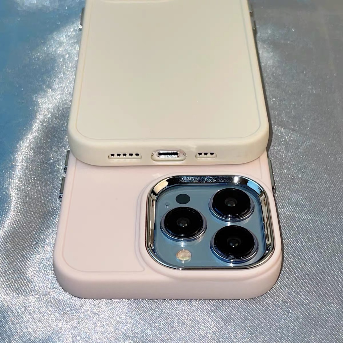 Ốp Điện Thoại Silicone Mềm Chống Sốc Nút Kim Loại Cho IPhone 14 13 12 11 Pro Max XS X XR 8 + 7 Plus