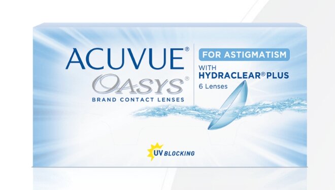 ACUVUE® OASYS® ราย 2 สัปดาห์สำหรับสายตาเอียง (ชนิดใส่และถอดทุกวัน) สำหรับผู้ที่ต้องการแก้ไขการมองเห็นและสายตาเอียง