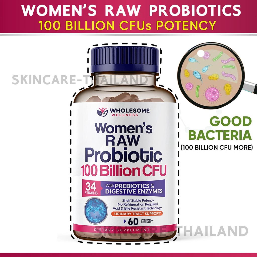 Wholesome Wellness Women’s Raw Probiotic 100 Billion CFU (60 Capsule