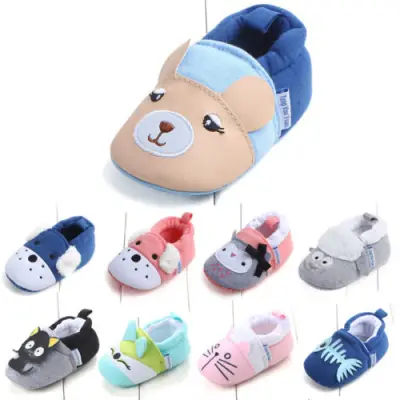 [Mmyard]Cute Newborn Toddler Baby Shoes Boys Girls Cotton Crib Shoes Cartoon Animal Soft Sole Non-slip Infant Baby Shoes
