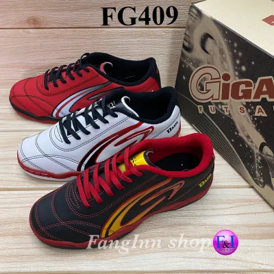 Giga FG 409 รองเท้าฟุตซอล (37-44) สีดำ/แดง/ขาว