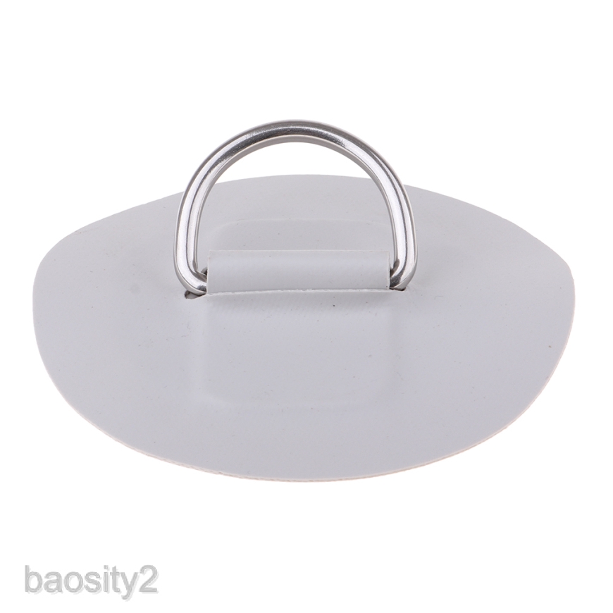 4-Piece Kayak D-Ring Pad/Patches - Marine 316 Stainless Steel & PVC, For Inflatable Boats, Rafts, Dinghies, SUPs