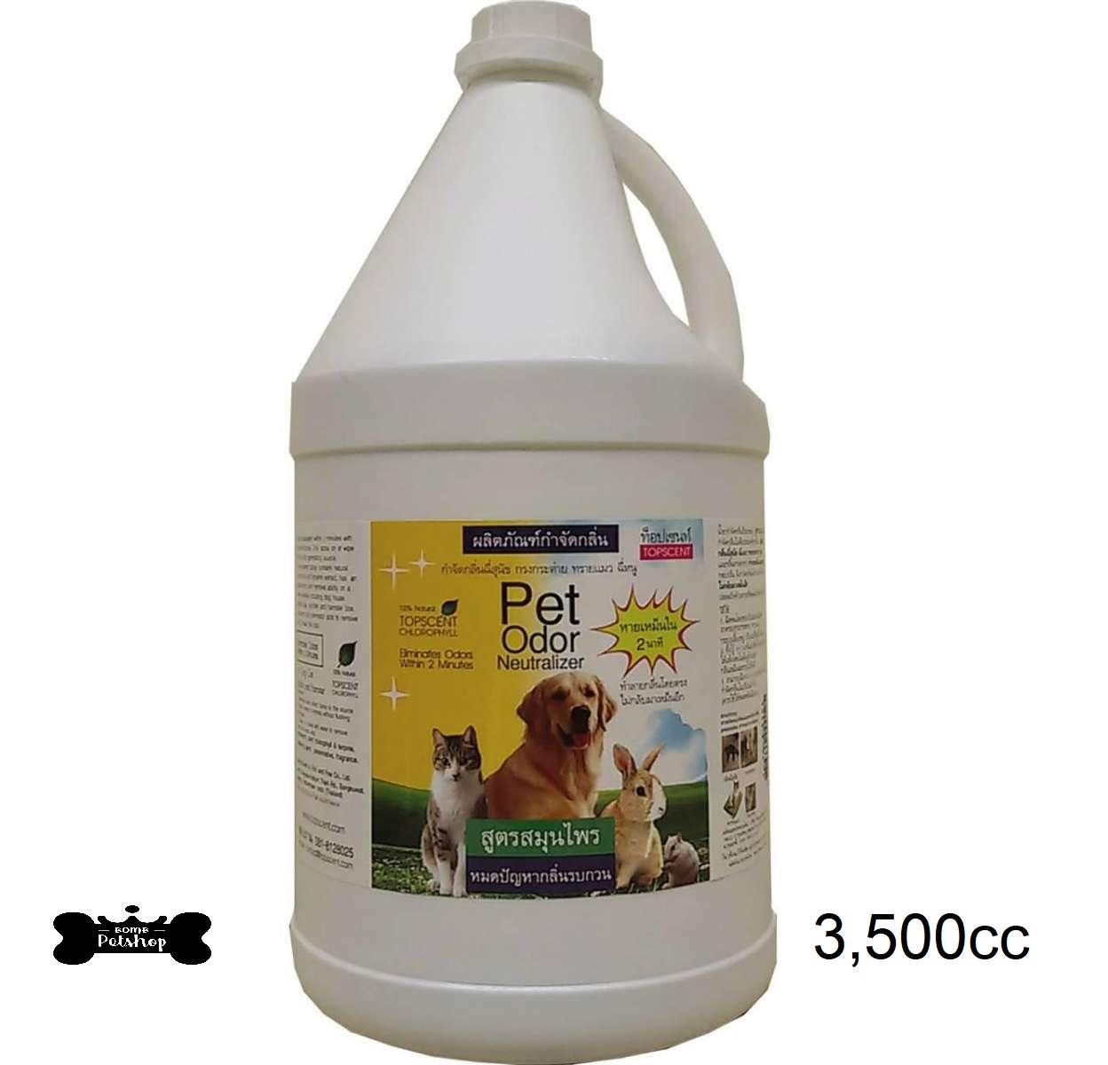 Topscent Pet odor Petodor Spray Dgo Cat สเปรย์ดับกลิ่น ฉี่ สุนัข แมว สเปรย์ทำความสะอาด แกลลอน 3500 ml