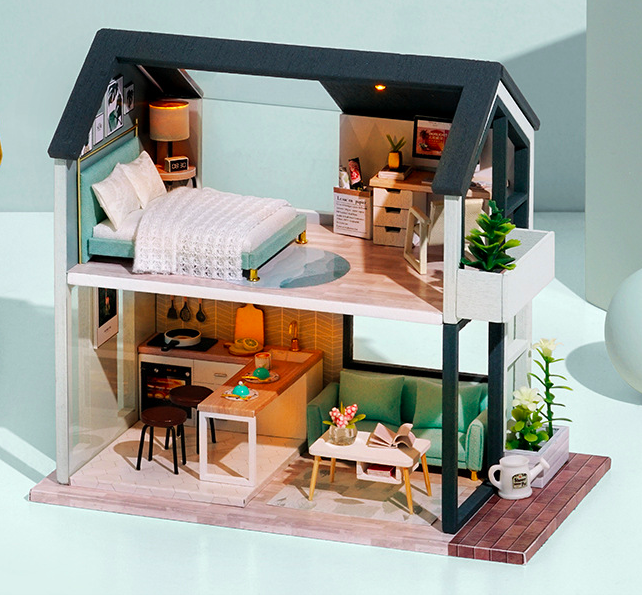 บ้านตุ๊กตา DIY : Nordic Small Duplex : QL001