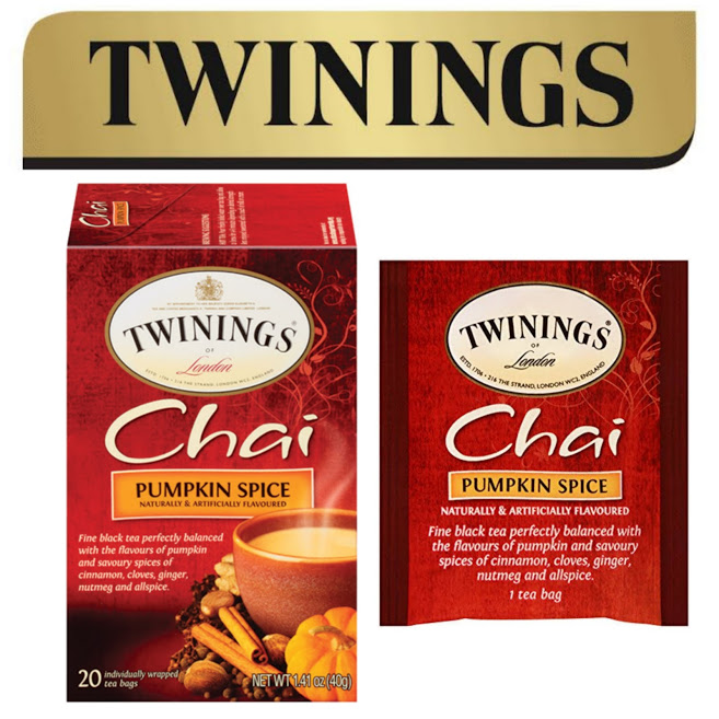 ⭐ Twinings ⭐Chai Tea Pumpkin Spice🍵 ชาทไวนิงส์ ชาอินเดีย แบบกล่อง 25 ซอง ชาอังกฤษนำเข้าจากต่างประเทศ