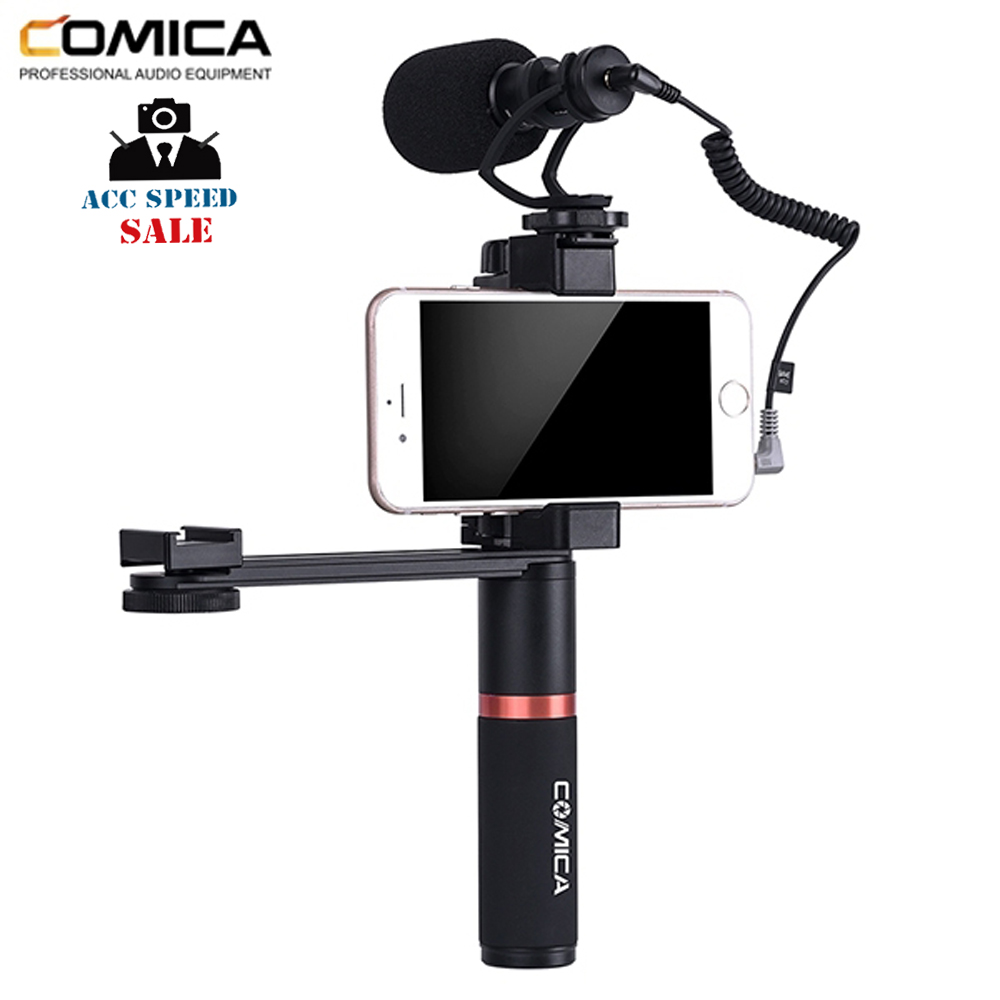 สมาร์ทโฟนวิดีโอชุด COMICA MULTI-FUNCTION SMARTPHONE CLAMP MICROPHONE VIDEO GRIP KIT CVM-VM10-K4 ไมค์โครโฟน