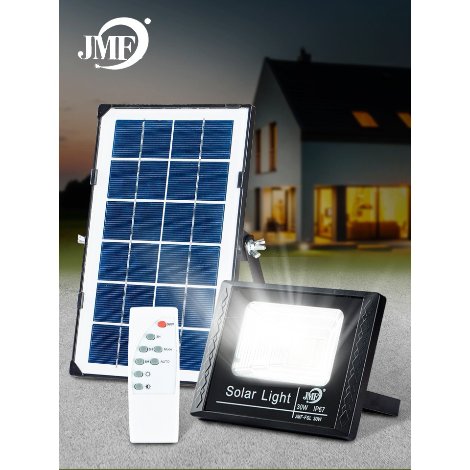 ส่งฟรี JMF โคมไฟ LED พร้อมแผงโซล่าเซลล์ JMF 30W Solar Flood Light เก็บเงินปลายทาง