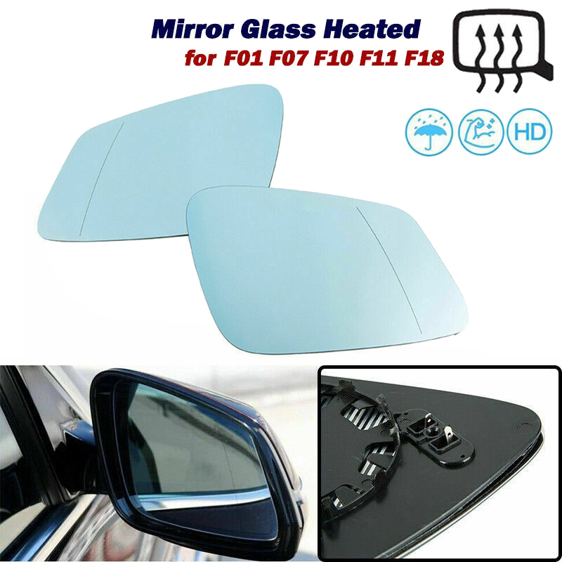Wing Door Mirror Rearview Mirror Glass Heated Blue For-BMW 5 6 7 Series F07 F10 F11 F06 F12 F01 F02