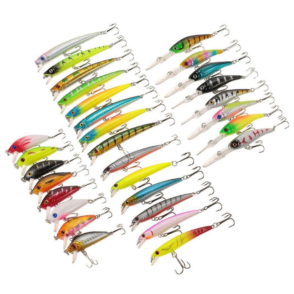 30/pcs/set Minnow fishing lure Kit China Hard Bait Lure Wobblers Carp Pencil Popper Crankbaits Pesca Fly Fishing Tackle