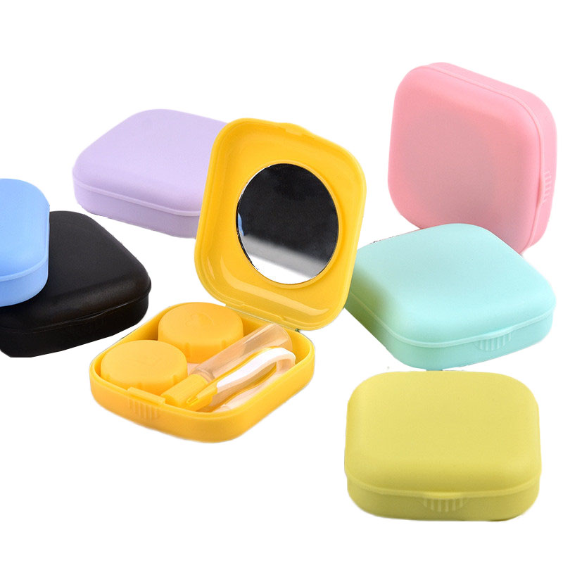 1PCS Women Portable Cute Contact Lenses Box Candy Solid Colour Contact