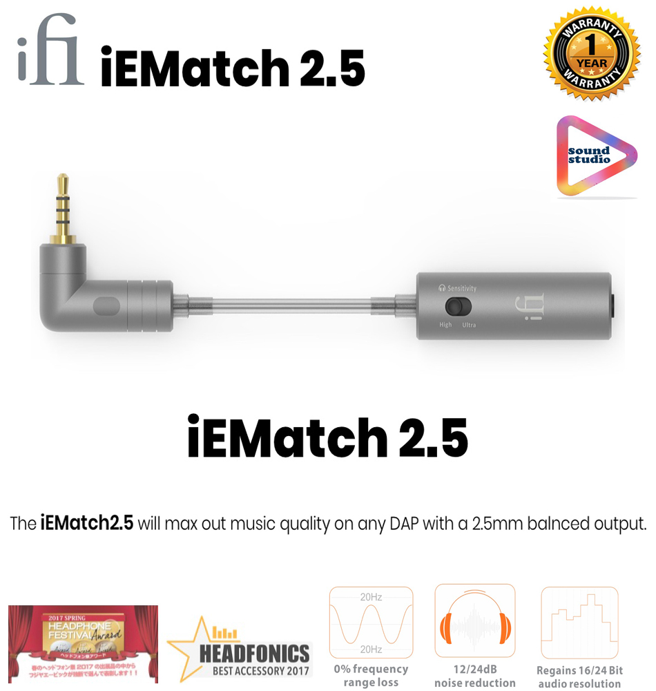 iFi iEMatch 2.5 Audio Attenuator for Headphones and InEar