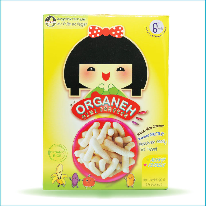Organeh mini  crackers มินิแครกเกอร์ข้าวสังข์หยด สำหรับเด็ก6เดือนขึ้นไป รสผักผลไม้รวม
