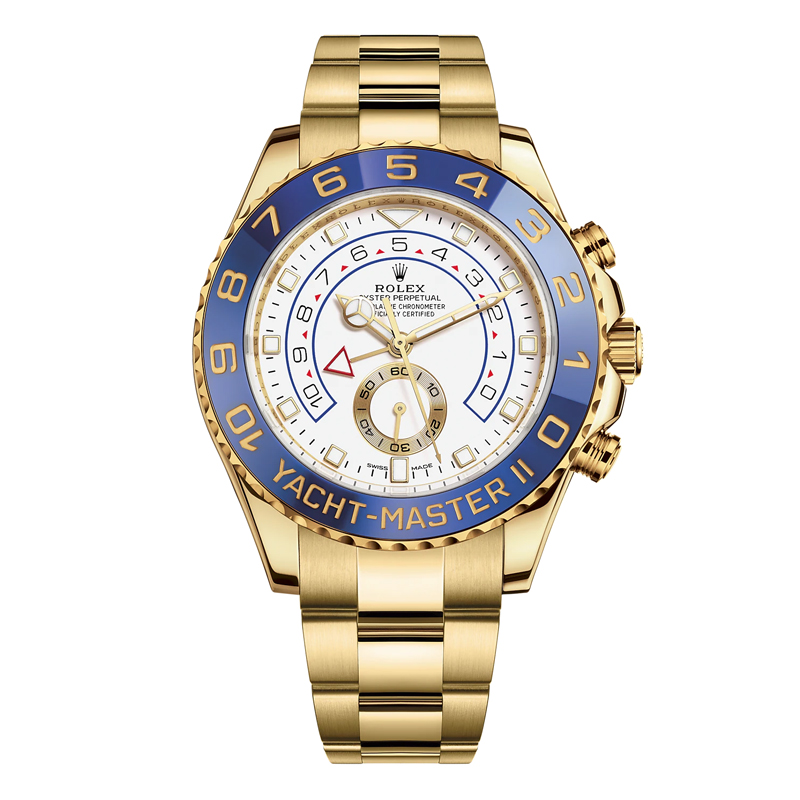 【จัดส่งฟรี】นาฬิกาrolexของแท้ นาฬิกา Yacht-Master II Watch: 18 ct yellow gold - M116688-0002, สินค้ารับประกัน1ปี นาฬิกาข้อมือผู้ชาย นาฬิกากลไกแ 44 มม【มาพร้อมกับบรรจุภัณฑ์เดิม】