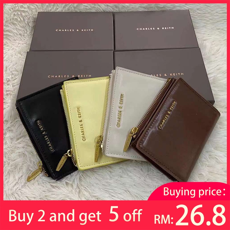 Cnk CHARLES&KEITH21new Men's and Women's Small Folding Wallet