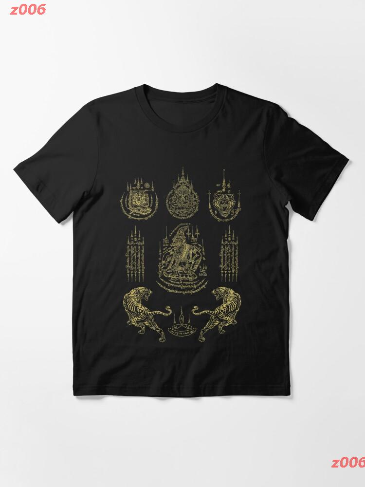 z006 Sak Yant Thai Tattoo V01 - Vintage Gold Essential T-Shirt เสื้อยืด ...