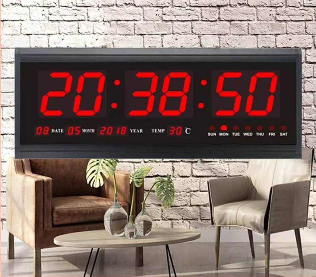 โปรโมชั่น นาฬิกาดิจิตอล LED NUMBER CLOCK แขวนติดผนัง ขนาด 48 X 18.2 X 4 ...