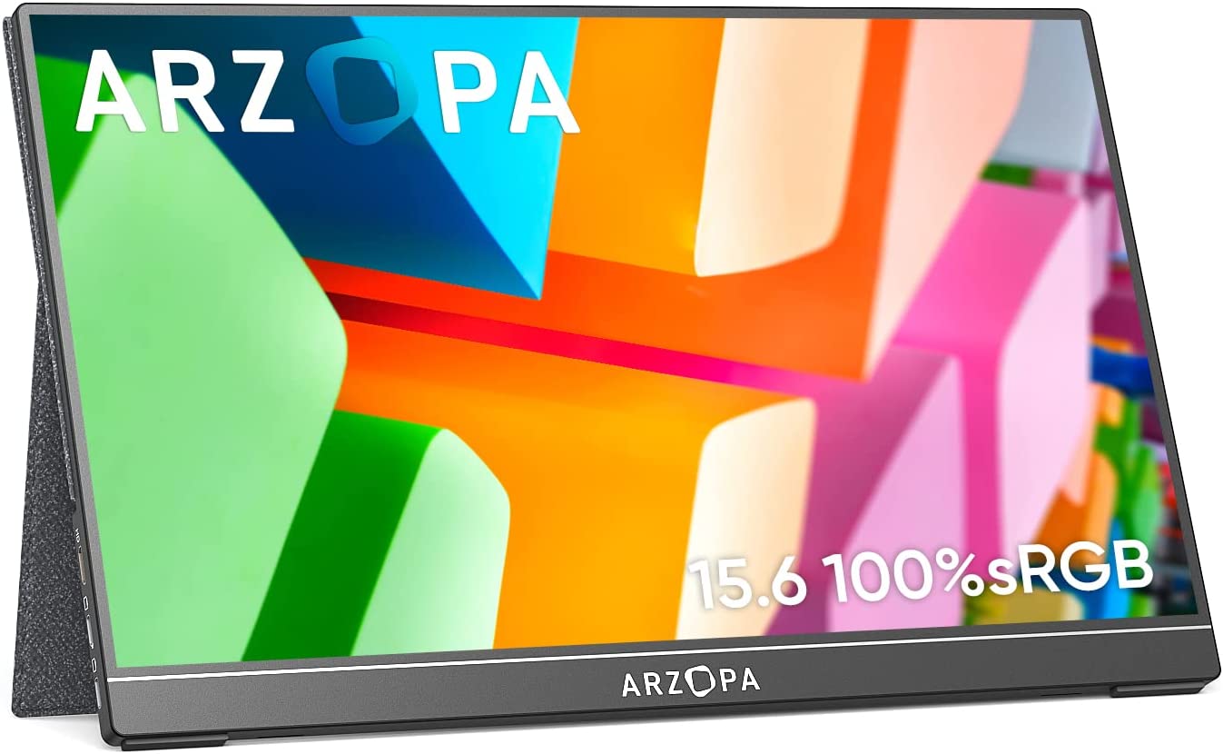 ARZOPA Monitor portátil, 15,6 100% sRGB FHD 1080P