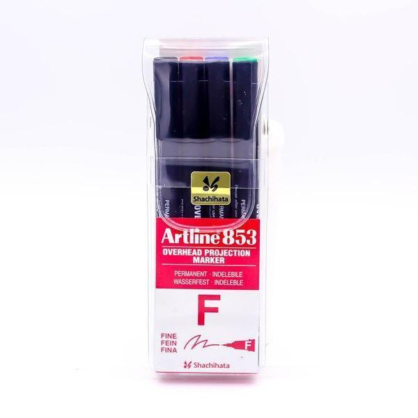 Electro48 ปากกาเขียนแผ่นใส อาร์ทไลน์ ลบไม่ได้ 0.5 มม. ชุด 4 ด้าม (สีดำ, น้ำเงิน, แดง, เขียว) ทนความร้อน หมึกแห้งเร็ว