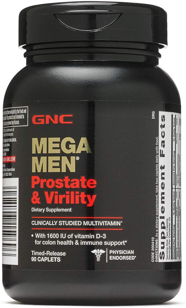 GNC Mega Men Prostate and Virility, 90 Caplets, Supports Sexual Health Exp.3/2022