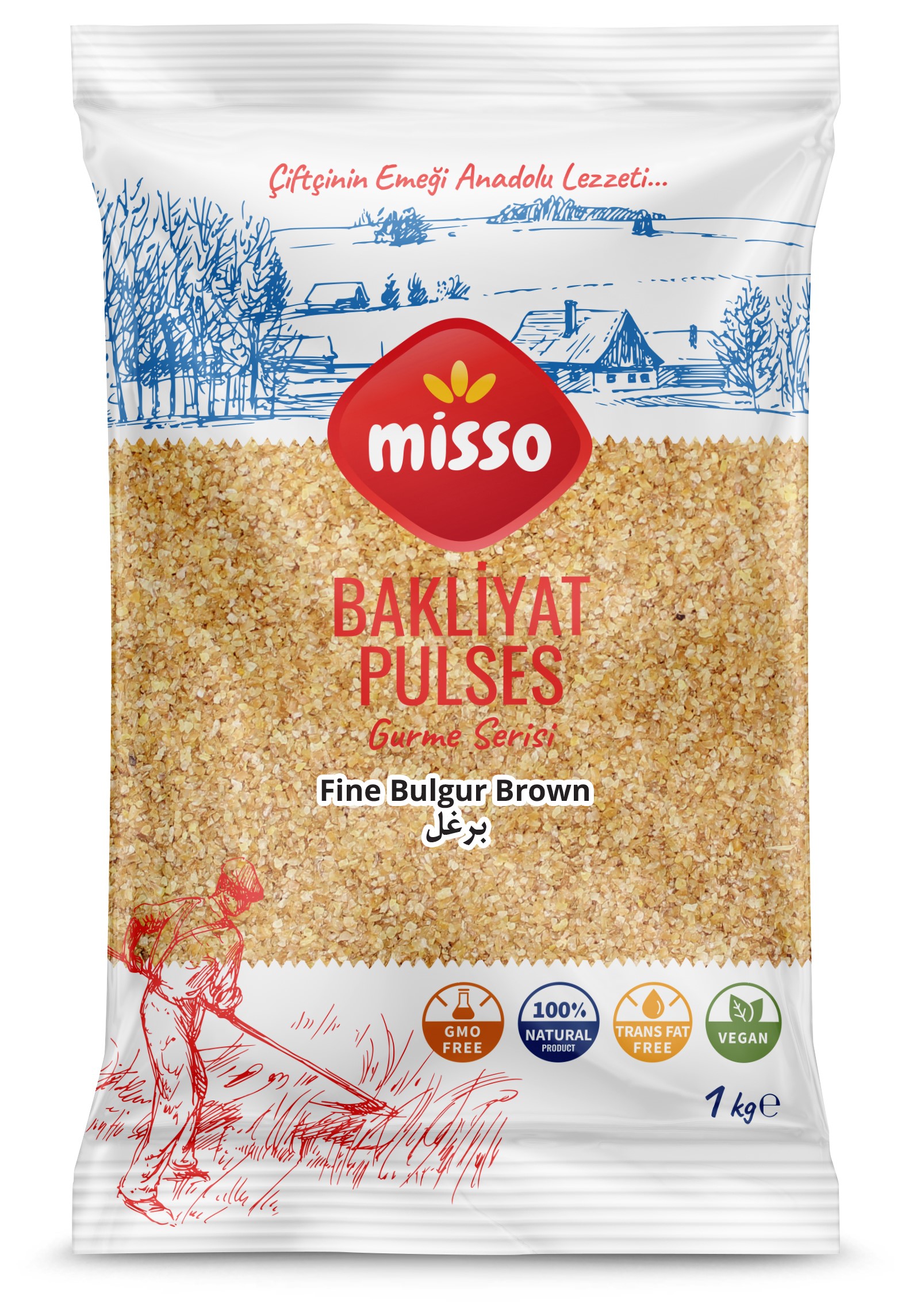 1000 gr Bulgur Fine Brown (Esmer Bulgur) Bourgoul - OLIVO - ThaiPick