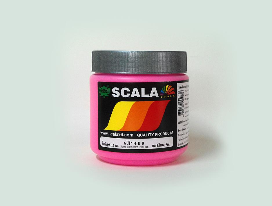 สีสกรีนเสื้อ สีสกรีนผ้า สีจม Scala สีชมพู 0.5 ก.ก