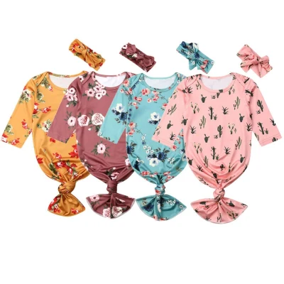 New 2Pcs Baby Girl Swaddle Blanket Sleeping Bag Swaddle Muslin Wrap Headband Set
